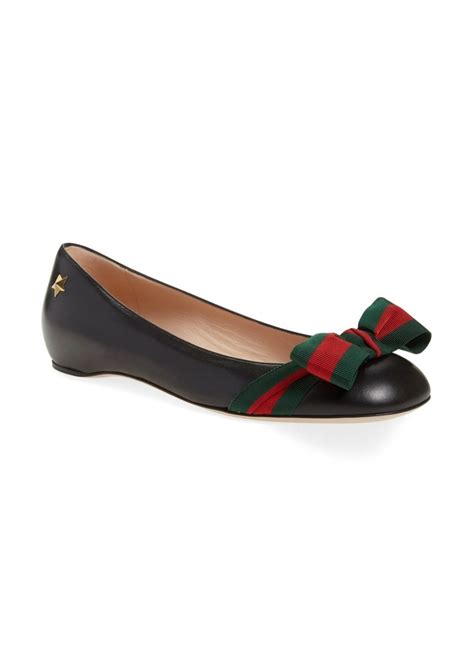 gucci ballet flats bow|net a porter gucci flats.